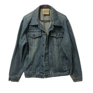 Vintage 70s Pinstripe Denim Jacket - Sentico the Legendary Jean Jacket Size: M